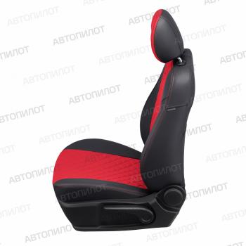 8 499 р.  Чехлы на сиденья Ромб (к. Comfort Line раздел. 40/60 + вырез под подлокот. экокожа) Автопилот  Volkswagen Passat ( B8,  B8.5) (2015-2025) универсал дорестайлинг, универсал рестайлинг (черный/красный)  с доставкой в г. Кемерово. Увеличить фотографию 4