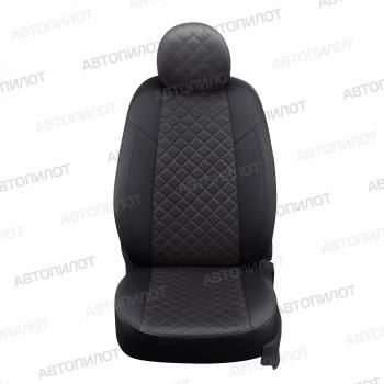 13 449 р.  Чехлы на сиденья Алькантара ромб (8 мест сплош. экокожа) Автопилот  Volkswagen Caravelle ( T5,  T6) - Transporter ( T5,  T6) (черный/темно-серый)  с доставкой в г. Кемерово. Увеличить фотографию 3