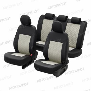 4 849 р. Чехлы на сиденье универсальные (5 мест экокожа) Автопилот BAW Fenix 1065 (2005-2013) (черный/белый)  с доставкой в г. Кемерово. Увеличить фотографию 4