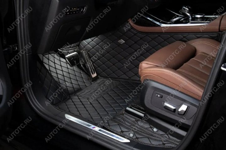 5 399 р. Ковры (5 мест Кожа экокожа) Автопилот Toyota Land Cruiser Prado J120 (2002-2009) (черный)  с доставкой в г. Кемерово