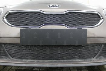 2 999 р. Защитная сетка в бампер (низ, ячейка 3х7 мм) Alfeco Стандарт KIA Ceed 3 CD универсал (2018-2025) (Чёрная)  с доставкой в г. Кемерово. Увеличить фотографию 2