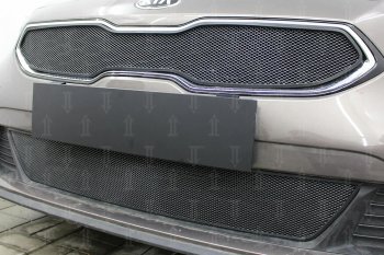 2 999 р. Защитная сетка в бампер (низ, ячейка 3х7 мм) Alfeco Стандарт KIA Ceed 3 CD универсал (2018-2025) (Чёрная)  с доставкой в г. Кемерово. Увеличить фотографию 3