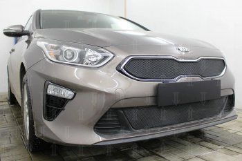 2 999 р. Защитная сетка в бампер (низ, ячейка 3х7 мм) Alfeco Стандарт KIA Ceed 3 CD универсал (2018-2025) (Чёрная)  с доставкой в г. Кемерово. Увеличить фотографию 5