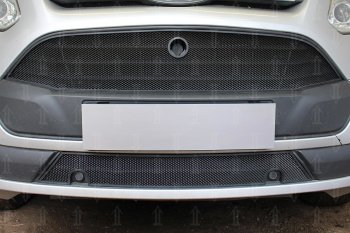 2 999 р. Защитная сетка в бампер (низ, ячейка 3х7 мм) Alfeco Стандарт KIA Ceed 3 CD универсал (2018-2025) (Чёрная)  с доставкой в г. Кемерово. Увеличить фотографию 6