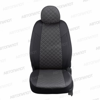 8 499 р. Чехлы сидений Ромб (5 мест экокожа) Автопилот  Chery Tiggo 8 PRO (2021-2025) (черный/темно-серый)  с доставкой в г. Кемерово. Увеличить фотографию 4
