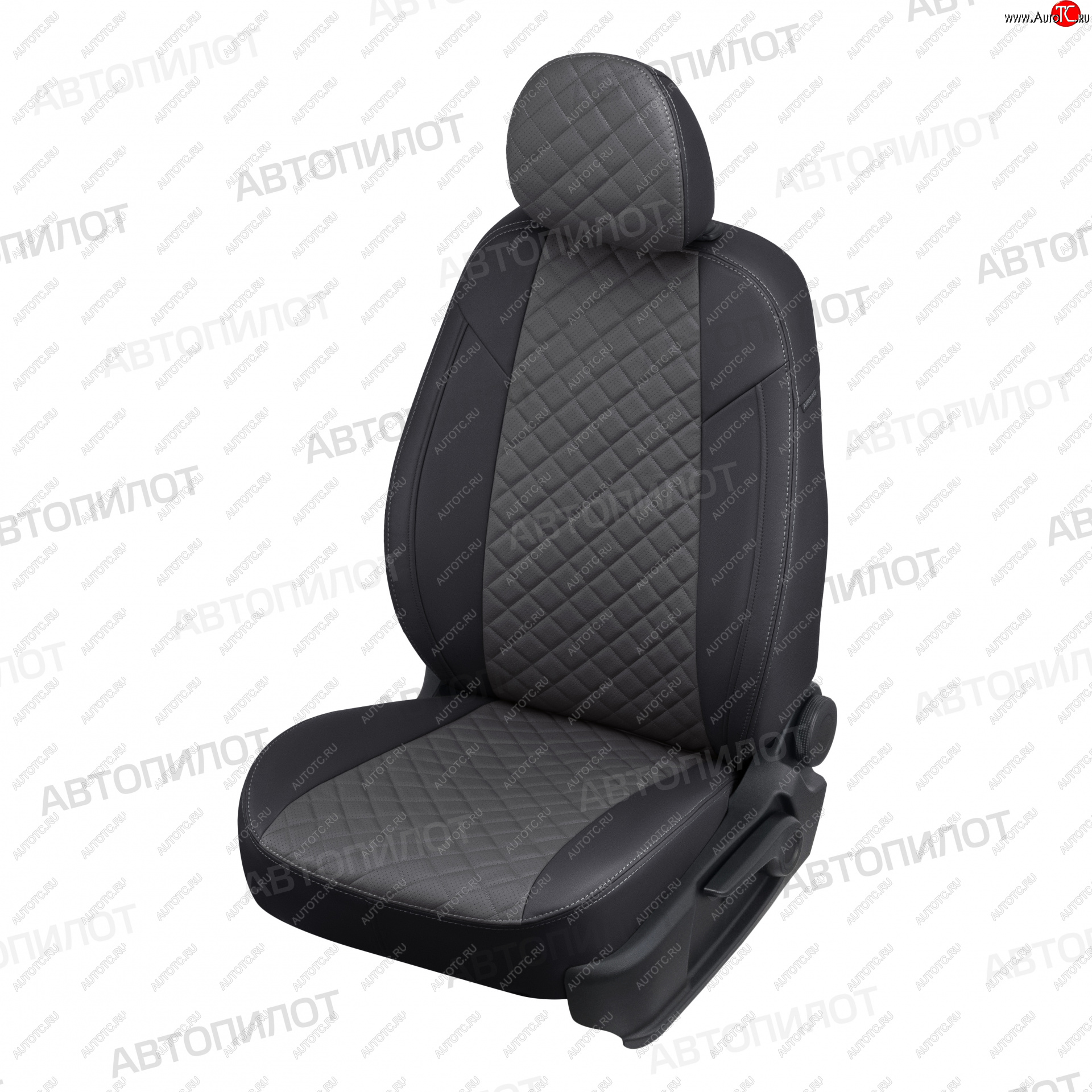 8 499 р. Чехлы сидений Ромб (5 мест экокожа) Автопилот  Chery Tiggo 8 PRO (2021-2025) (черный/темно-серый)  с доставкой в г. Кемерово