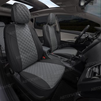 8 499 р. Чехлы сидений Ромб (5 мест экокожа) Автопилот  Chery Tiggo 8 PRO (2021-2025) (черный/серый)  с доставкой в г. Кемерово. Увеличить фотографию 5