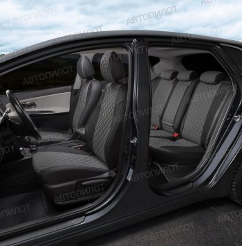 8 499 р. Чехлы сидений Ромб (5 мест экокожа) Автопилот  Chery Tiggo 8 PRO (2021-2025) (черный/серый)  с доставкой в г. Кемерово. Увеличить фотографию 6