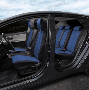 14 249 р. Чехлы сидений Ромб (5 мест экокожа) Автопилот  Chery Tiggo 8 PRO (2021-2025) (черный/синий)  с доставкой в г. Кемерово. Увеличить фотографию 5