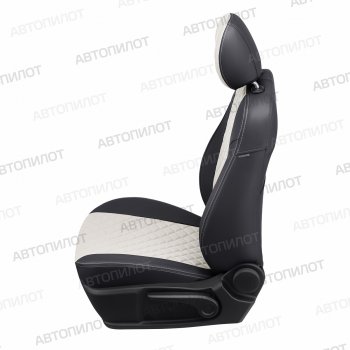 14 249 р. Чехлы сидений Ромб (5 мест экокожа) Автопилот  Chery Tiggo 8 PRO (2021-2025) (черный/белый)  с доставкой в г. Кемерово. Увеличить фотографию 2