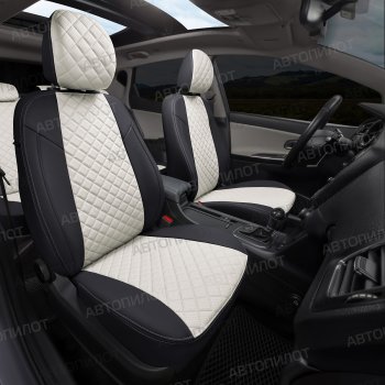 14 249 р. Чехлы сидений Ромб (5 мест экокожа) Автопилот  Chery Tiggo 8 PRO (2021-2025) (черный/белый)  с доставкой в г. Кемерово. Увеличить фотографию 6