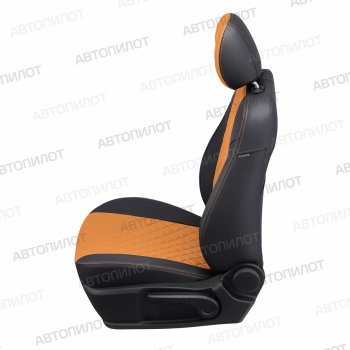 14 249 р. Чехлы сидений Ромб (5 мест экокожа) Автопилот  Chery Tiggo 8 PRO (2021-2025) (черный/оранж)  с доставкой в г. Кемерово. Увеличить фотографию 2