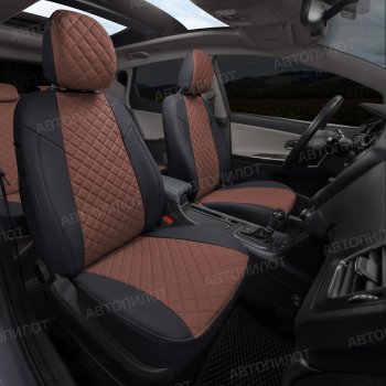 14 249 р. Чехлы сидений Ромб (5 мест экокожа) Автопилот  Chery Tiggo 8 PRO (2021-2025) (черный/темно-коричневый)  с доставкой в г. Кемерово. Увеличить фотографию 6