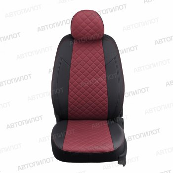 14 249 р. Чехлы сидений Ромб (5 мест экокожа) Автопилот  Chery Tiggo 8 PRO (2021-2025) (черный/бордовый)  с доставкой в г. Кемерово. Увеличить фотографию 4