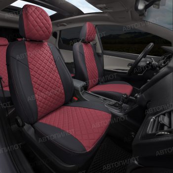 14 249 р. Чехлы сидений Ромб (5 мест экокожа) Автопилот  Chery Tiggo 8 PRO (2021-2025) (черный/бордовый)  с доставкой в г. Кемерово. Увеличить фотографию 6
