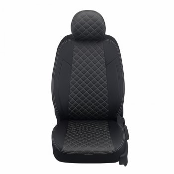 8 499 р. Чехлы сидений Ромб (5 мест экокожа) Автопилот  Chery Tiggo 8 PRO (2021-2025) (черный/белая строчка)  с доставкой в г. Кемерово. Увеличить фотографию 4