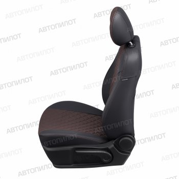 8 499 р. Чехлы сидений Ромб (5 мест экокожа) Автопилот  Chery Tiggo 8 PRO (2021-2025) (черный/шоколад)  с доставкой в г. Кемерово. Увеличить фотографию 2