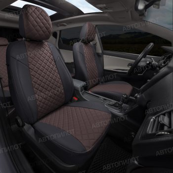 8 499 р. Чехлы сидений Ромб (5 мест экокожа) Автопилот  Chery Tiggo 8 PRO (2021-2025) (черный/шоколад)  с доставкой в г. Кемерово. Увеличить фотографию 5