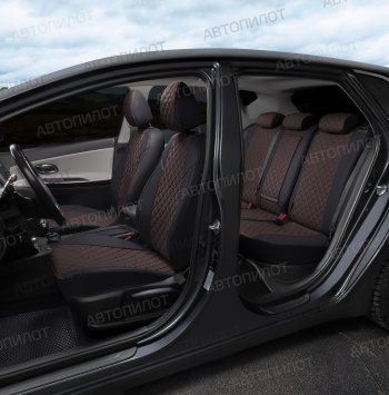 8 499 р. Чехлы сидений Ромб (5 мест экокожа) Автопилот  Chery Tiggo 8 PRO (2021-2025) (черный/шоколад)  с доставкой в г. Кемерово. Увеличить фотографию 6