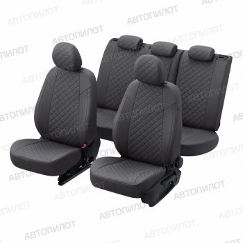 14 249 р. Чехлы сидений Ромб (5 мест экокожа) Автопилот  Chery Tiggo 8 PRO (2021-2025) (темно-серый)  с доставкой в г. Кемерово. Увеличить фотографию 5