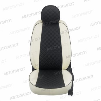 14 249 р. Чехлы сидений Ромб (5 мест экокожа) Автопилот   Chery Tiggo 8 PRO (2021-2025) (белый/черный)  с доставкой в г. Кемерово. Увеличить фотографию 2