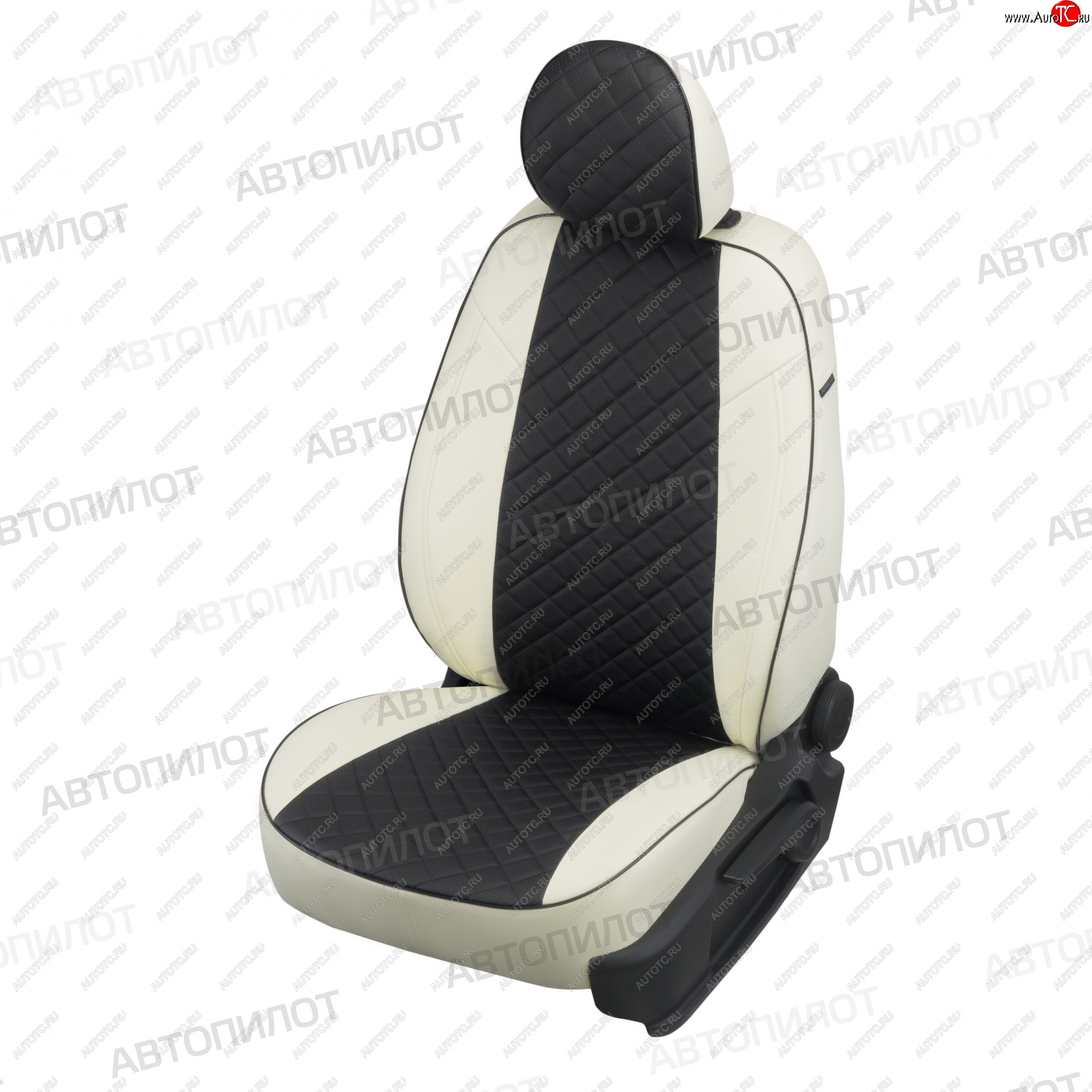 14 249 р. Чехлы сидений Ромб (5 мест экокожа) Автопилот   Chery Tiggo 8 PRO (2021-2025) (белый/черный)  с доставкой в г. Кемерово
