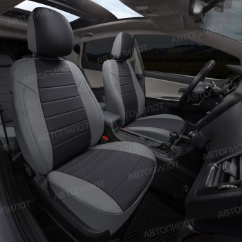 14 249 р. Чехлы сидений Ромб (5 мест экокожа) Автопилот  Chery Tiggo 8 PRO (2021-2025) (серый/черный)  с доставкой в г. Кемерово. Увеличить фотографию 6