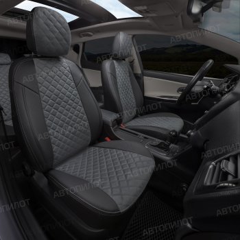 8 499 р. Чехлы сидений Алькантара ромб (экокожа) Автопилот  Chery Tiggo 8 PRO (2021-2025) (черный/серый)  с доставкой в г. Кемерово. Увеличить фотографию 5