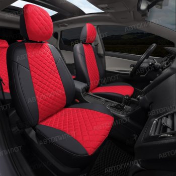 14 249 р. Чехлы сидений Алькантара ромб (экокожа) Автопилот  Chery Tiggo 8 PRO (2021-2025) (черный/красный)  с доставкой в г. Кемерово. Увеличить фотографию 6