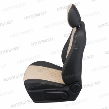 14 249 р. Чехлы сидений Алькантара ромб (экокожа) Автопилот  Chery Tiggo 8 PRO (2021-2025) (черный/бежевый)  с доставкой в г. Кемерово. Увеличить фотографию 3