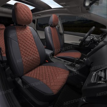 14 249 р. Чехлы сидений Алькантара ромб (экокожа) Автопилот   Chery Tiggo 8 PRO (2021-2025) (черный/шоколад)  с доставкой в г. Кемерово. Увеличить фотографию 6