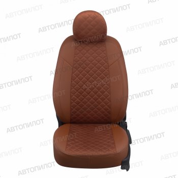 14 249 р. Чехлы сидений Алькантара ромб (экокожа) Автопилот  Chery Tiggo 8 PRO (2021-2025) (коричневый)  с доставкой в г. Кемерово. Увеличить фотографию 2