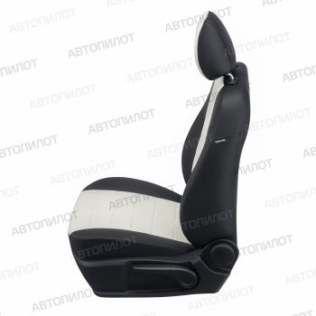 8 249 р. Чехлы сидений (экокожа, зад. подл, Sport) Автопилот Volkswagen Polo Mk6 лифтбек (2020-2022) (черный/белый)  с доставкой в г. Кемерово. Увеличить фотографию 3