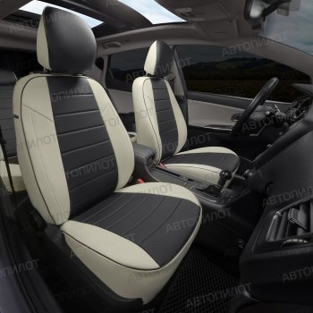13 649 р. Чехлы сидений (экокожа, 40/60) Автопилот Volkswagen Polo 9N1 хэтчбэк 5 дв. дорестайлинг (2001-2005) (белый/черный)  с доставкой в г. Кемерово. Увеличить фотографию 4