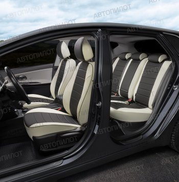 13 649 р. Чехлы сидений (экокожа, 40/60) Автопилот Volkswagen Polo 9N1 хэтчбэк 5 дв. дорестайлинг (2001-2005) (белый/черный)  с доставкой в г. Кемерово. Увеличить фотографию 7