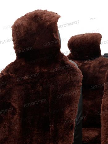 21 349 р. Комплект накидок на весь салон (цельные шкуры класс А короткий ворс натуральный мех) Автопилот   (коричневый)  с доставкой в г. Кемерово. Увеличить фотографию 3