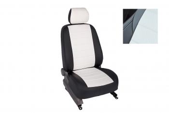 6 999 р. Чехлы на сиденье Экокожа (с 2021г 40/60 экокожа) Seintex  Hyundai Tucson  NX4 (2020-2022) (черный/белый)  с доставкой в г. Кемерово. Увеличить фотографию 3