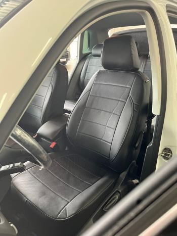 6 999 р. Чехлы на сиденье Экокожа (со столиками экокожа) Seintex  Volkswagen Tiguan  NF (2011-2017) рестайлинг (черный)  с доставкой в г. Кемерово. Увеличить фотографию 3