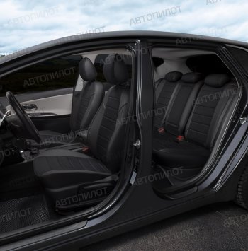 8 249 р. Чехлы сидений (экокожа/алькантара, 40/60) Автопилот Chery Tiggo 4 дорестайлинг (2017-2020) (черный)  с доставкой в г. Кемерово. Увеличить фотографию 6