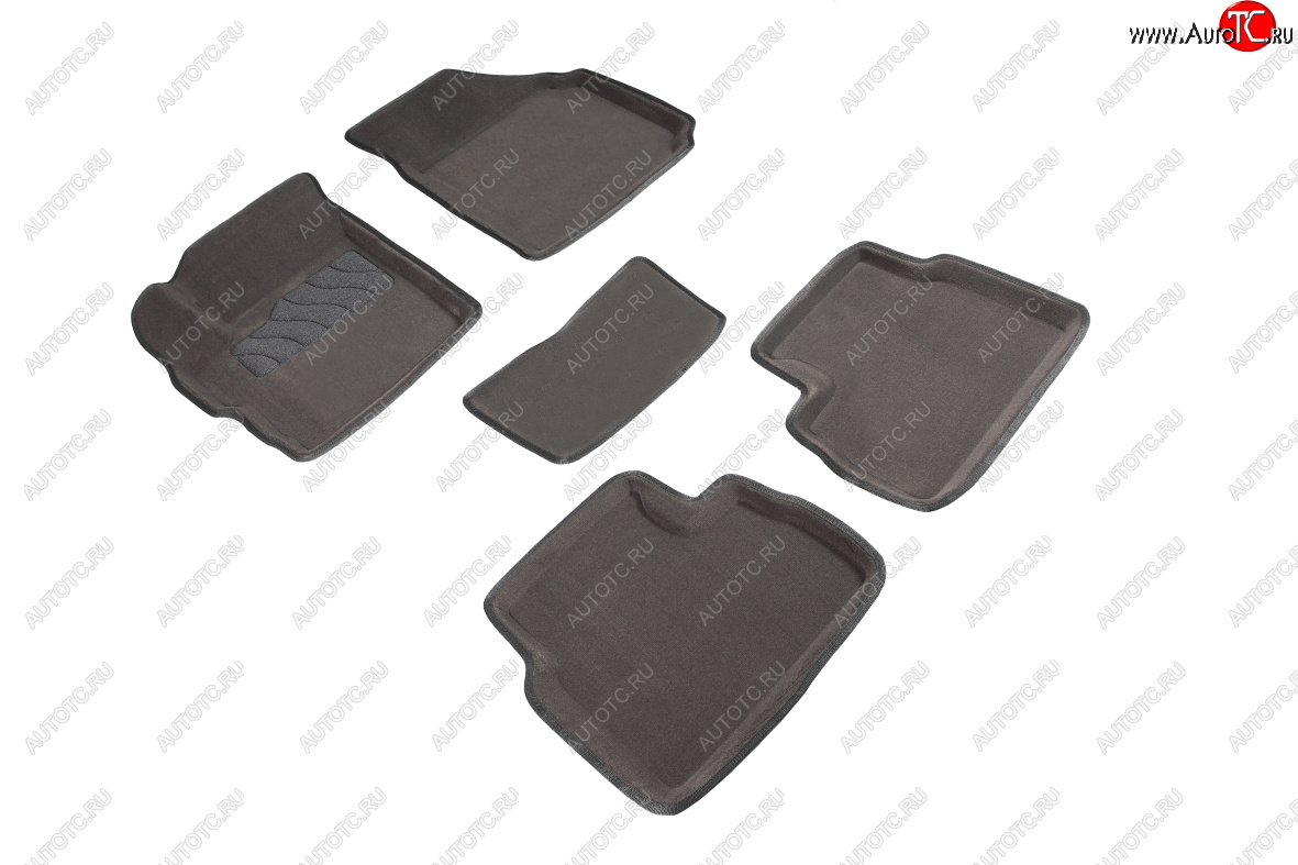 5 499 р. Комплект ковриков салона (ворсовые, 3D) SEINTEX  Daewoo Matiz ( M200,  M250) (2005-2015) дорестайлинг, рестайлинг (Серый)  с доставкой в г. Кемерово