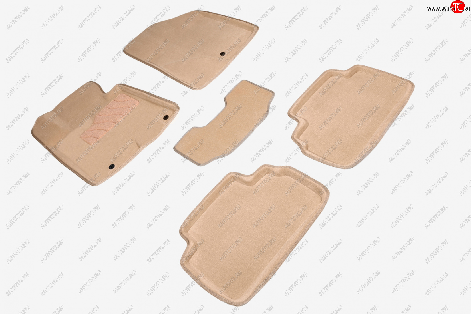 6 699 р. Комплект ковриков салона (ворсовые, 3D) SEINTEX  Hyundai I30 ( FD,  2 GD,  3 PD) (2007-2020), Hyundai I30 Fastback  PD (2017-2023), KIA Ceed  2 JD (2012-2018) (Бежевый)  с доставкой в г. Кемерово