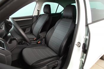 6 999 р. Чехлы для сидений (40/60 экокожа) Seintex   Skoda Octavia ( Tour A4 1U2,  Tour A4 1U5) (2000-2010) лифтбэк рестайлинг, универсал рестайлинг (серый)  с доставкой в г. Кемерово. Увеличить фотографию 2
