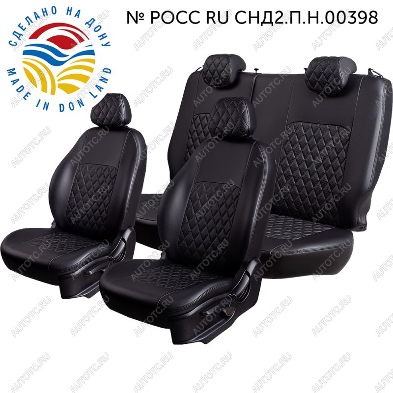 7 199 р. Чехлы для сидений (РЗС60/40, Экокожа ИЛАНА+ОРЕГОН) Турин ромб Lord Auto  Chevrolet Spark  M200,250 (2005-2010) (черный)  с доставкой в г. Кемерово
