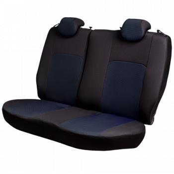 7 599 р. Комплект чехлов для сидений (РЗС 40/60 2П+1Г Жаккард) Дублин Lord Autofashion Hyundai Sonata EF рестайлинг ТагАЗ (2001-2013) (черный, вставка Ёж синяя)  с доставкой в г. Кемерово. Увеличить фотографию 3
