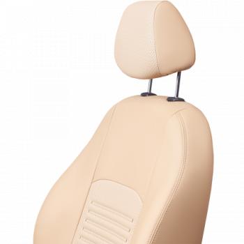 9 449 р. Комплект чехлов для сидений (РЗС 40/60 3Г Илана+Орегон) ТУРИН Lord Autofashion KIA Ceed 3 CD хэтчбэк (2018-2025) (бежевый, вставка бежевая, строчка бежевая)  с доставкой в г. Кемерово. Увеличить фотографию 2