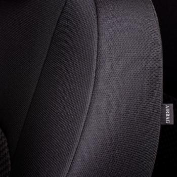 7 849 р. Комплект чехлов для сидений (РЗС 40/60 2Г жаккард) Дублин Lord Autofashion  KIA Cerato  2 TD (2008-2013) седан (черный, вставка Стежок серая, строчка черная)  с доставкой в г. Кемерово. Увеличить фотографию 3