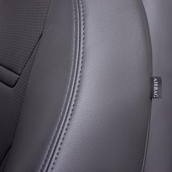 11 899 р. Комплект чехлов для сидений (ЦЗС 2П+1Г Орегон) ТУРИН-2 Lord Autofashion  Renault Logan  1 (2004-2016) дорестайлинг, рестайлинг (серый, вставка серая, строчка серая)  с доставкой в г. Кемерово. Увеличить фотографию 3