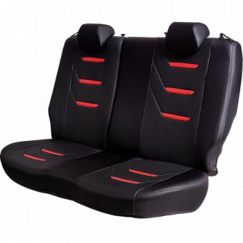 11 899 р. Комплект чехлов для сидений (к.Ambition РЗСиС 40/60 2 Г Орегон) ТУРИН-2 Lord Autofashion  Skoda Fabia  Mk2 (2007-2014) универсал дорестайлинг, хэтчбэк дорестайлинг, универсал рестайлинг, хэтчбэк рестайлинг (черная, вставка черная+красная, строчка красная)  с доставкой в г. Кемерово. Увеличить фотографию 6