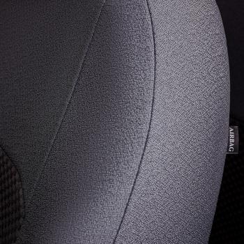 4 649 р. Комплект чехлов для сидений (ЦЗС 2П+1Г Жаккард) Дублин Lord Autofashion Volkswagen Polo 5 хэтчбек рестайлинг (2015-2020) (серый, вставка Стежок серая)  с доставкой в г. Кемерово. Увеличить фотографию 3