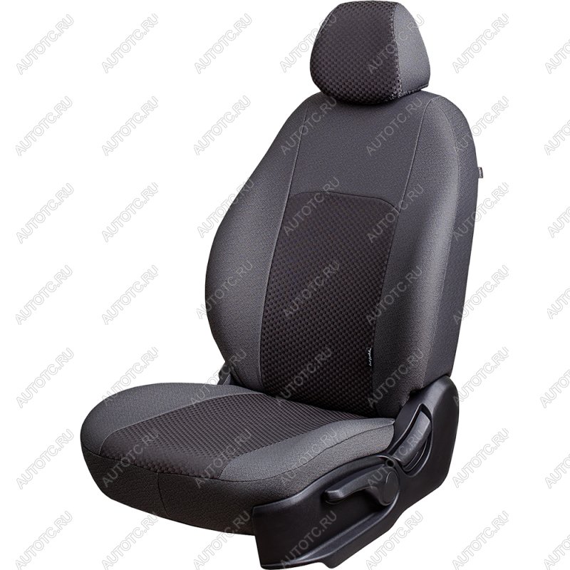 4 649 р. Комплект чехлов для сидений (ЦЗС 2П+1Г Жаккард) Дублин Lord Autofashion Volkswagen Polo 5 хэтчбек рестайлинг (2015-2020) (серый, вставка Стежок серая)  с доставкой в г. Кемерово